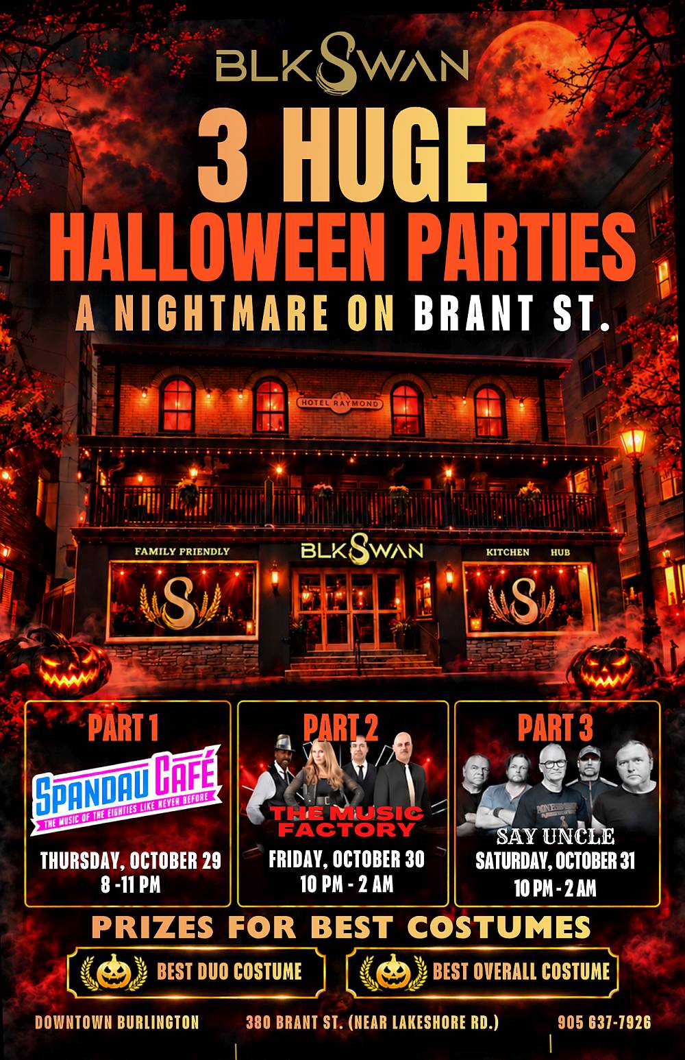 BLK Swan Downtown Burlington halloween